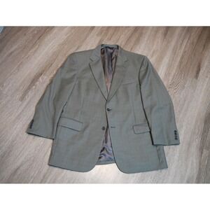 Jos A Bank Mens Blazer Olive Green Windowpane Two Button Sport Coat Jacket